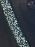 Celtic Dragon Display Halter. Green/Silver