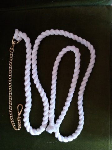 White Rope with Chain Lead