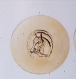 Horse head in Horse shoe Brass Rosettes 1 1/4" Dia (PAIR)